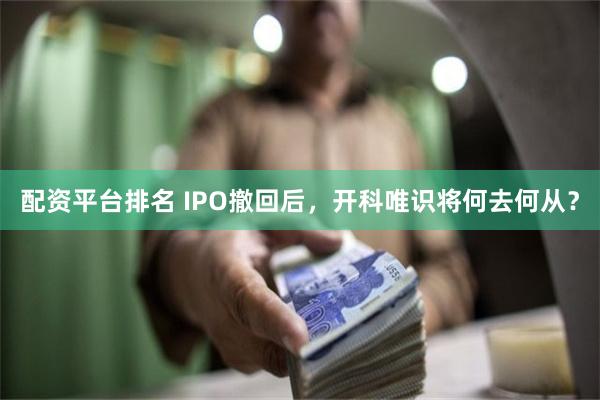 配资平台排名 IPO撤回后，开科唯识将何去何从？